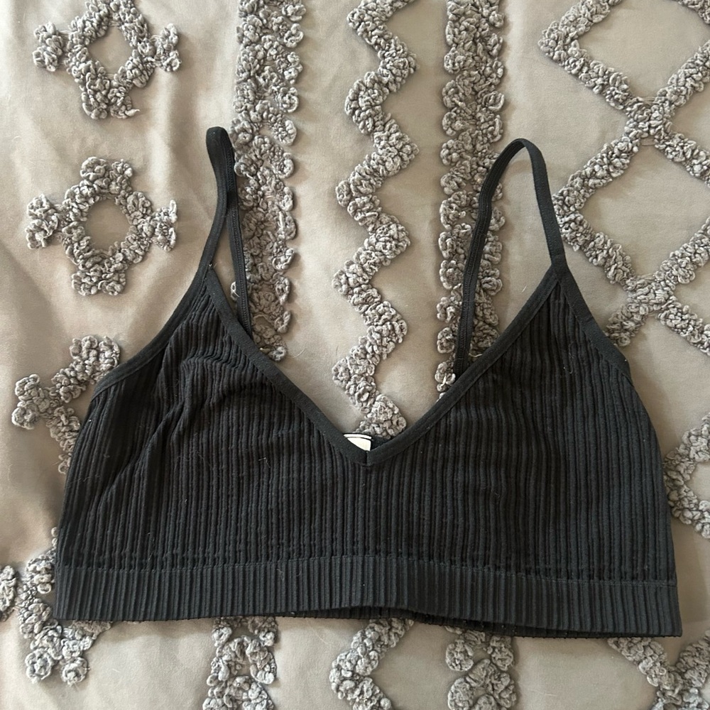 Black Ribbed Bralette
